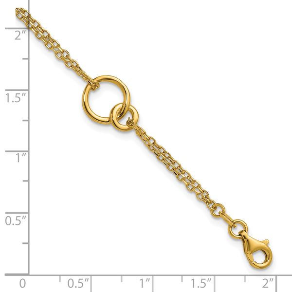 Leslie's 14K Polished 2-Strand Double Circle w/ .5in Ext. Bracelet - Image 5