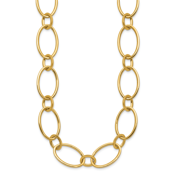Leslie's 14K Polished Fancy Mixed Oval Link Necklace - Image 2