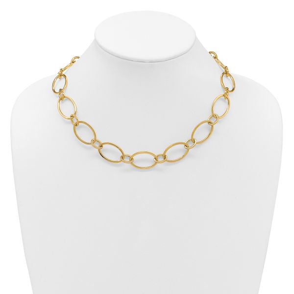 Leslie's 14K Polished Fancy Mixed Oval Link Necklace - Image 3