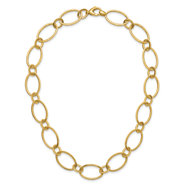Leslie's 14K Polished Fancy Mixed Oval Link Necklace - Image 4