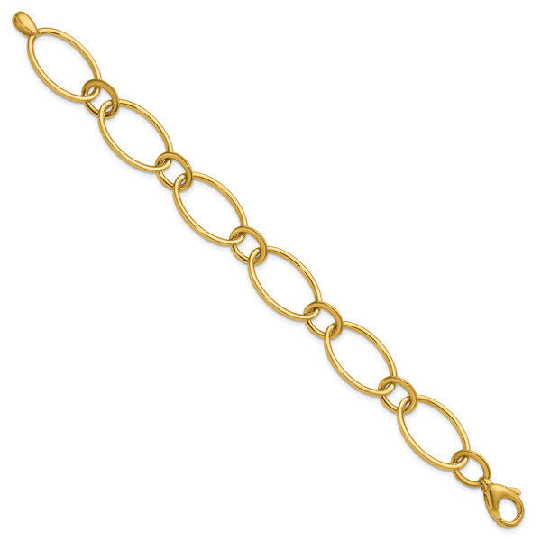 Leslie's 14K Polished Fancy Mixed Oval Link Bracelet - Image 2