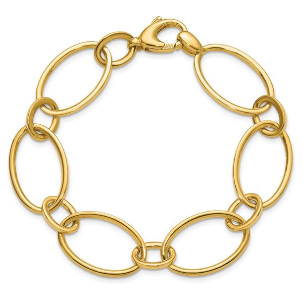 Leslie's 14K Polished Fancy Mixed Oval Link Bracelet - Image 4