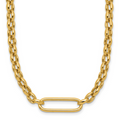 Leslie's 14K Polished Fancy Elongated Oval Link Necklace