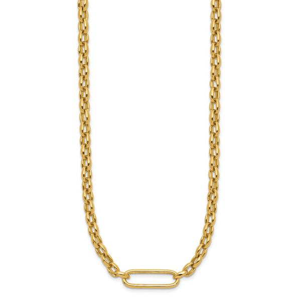 Leslie's 14K Polished Fancy Elongated Oval Link Necklace - Image 2