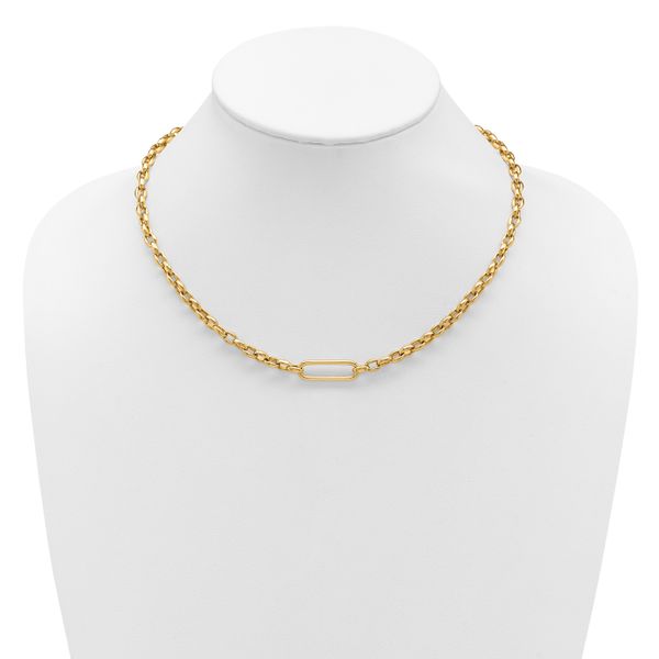 Leslie's 14K Polished Fancy Elongated Oval Link Necklace - Image 3
