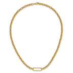 Leslie's 14K Polished Fancy Elongated Oval Link Necklace - Image 4