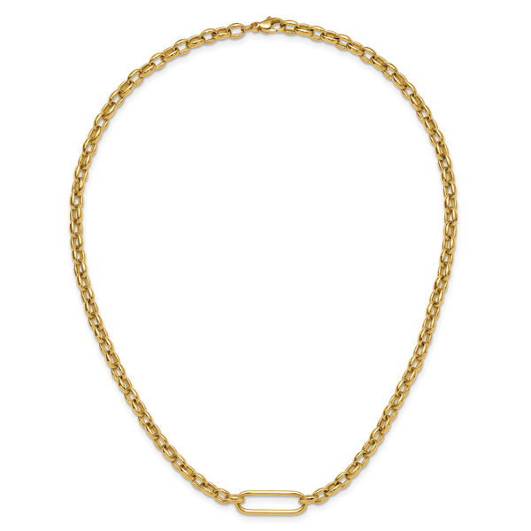 Leslie's 14K Polished Fancy Elongated Oval Link Necklace - Image 4