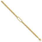 Leslie's 14K Polished Fancy Elongated Oval Link Bracelet - Image 2