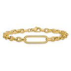Leslie's 14K Polished Fancy Elongated Oval Link Bracelet - Image 3