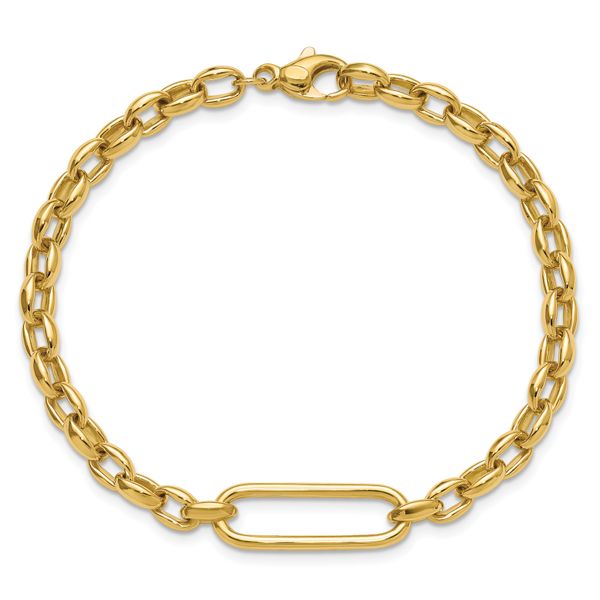 Leslie's 14K Polished Fancy Elongated Oval Link Bracelet - Image 4