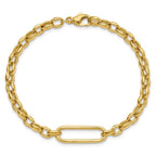 Leslie's 14K Polished Fancy Elongated Oval Link Bracelet - Image 4