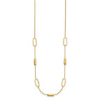 Leslie's 14K Polished Elongated Oval and Bar w/2in Ext. Necklace - Image 2