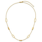 Leslie's 14K Polished Elongated Oval and Bar w/2in Ext. Necklace - Image 4