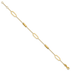 Leslie's 14K Polished Elongated Oval and Bar w/.5in Ext. Bracelet - Image 2