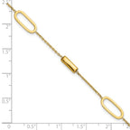 Leslie's 14K Polished Elongated Oval and Bar w/.5in Ext. Bracelet - Image 5