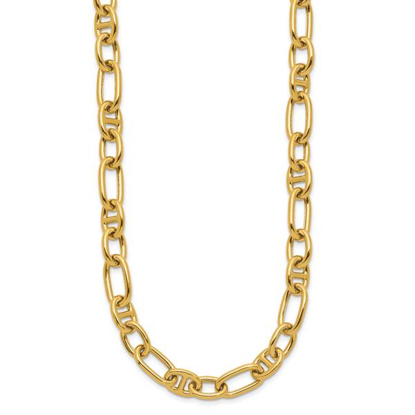 Leslie's 14K Polished Mixed Oval and Anchor Link Necklace - Image 2