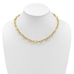 Leslie's 14K Polished Mixed Oval and Anchor Link Necklace - Image 3