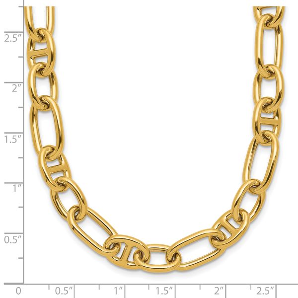 Leslie's 14K Polished Mixed Oval and Anchor Link Necklace - Image 5