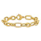 Leslie's 14K Polished Mixed Oval and Anchor Link Bracelet - Image 3