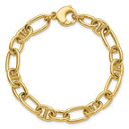 Leslie's 14K Polished Mixed Oval and Anchor Link Bracelet - Image 4