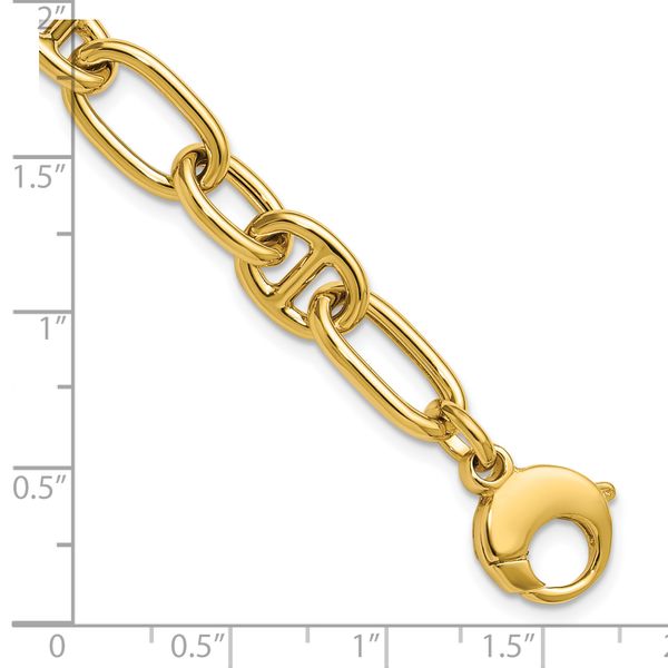 Leslie's 14K Polished Mixed Oval and Anchor Link Bracelet - Image 5