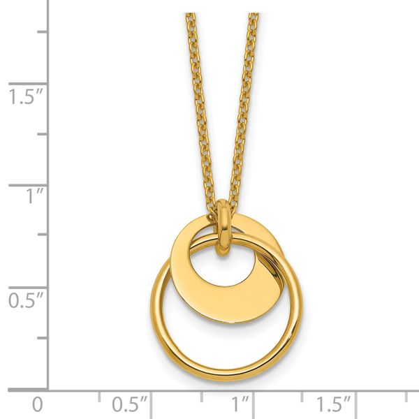 Leslie's 14K Polished Fancy Double Circle w/ 2in Ext .Necklace - Image 5
