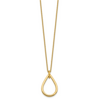 Leslie's 14K Polished Fancy Open Teardrop w/ 2in Ext. Necklace - Image 2