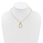 Leslie's 14K Polished Fancy Open Teardrop w/ 2in Ext. Necklace - Image 3