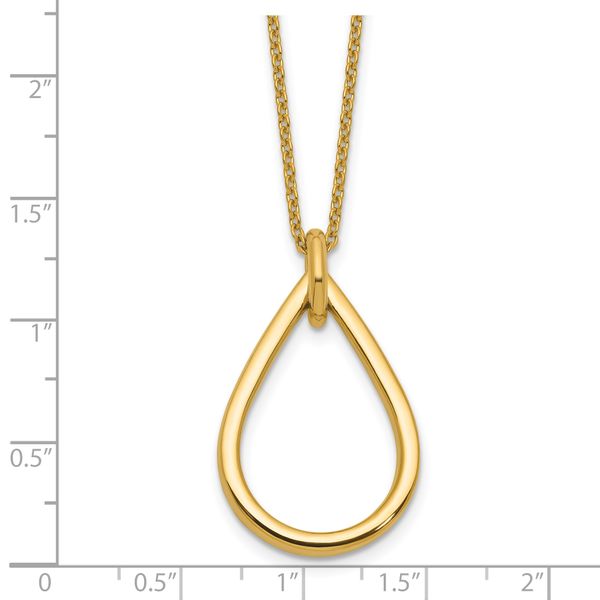Leslie's 14K Polished Fancy Open Teardrop w/ 2in Ext. Necklace - Image 5
