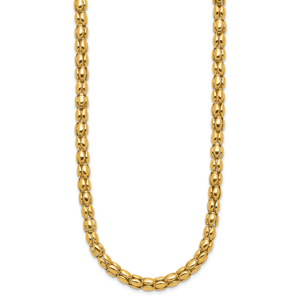 Leslie's 14K Two-tone Polished 5.5mm Popcorn Mesh Necklace - Image 2