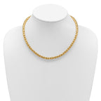 Leslie's 14K Two-tone Polished 5.5mm Popcorn Mesh Necklace - Image 3