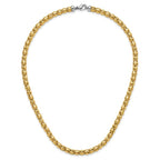Leslie's 14K Two-tone Polished 5.5mm Popcorn Mesh Necklace - Image 4