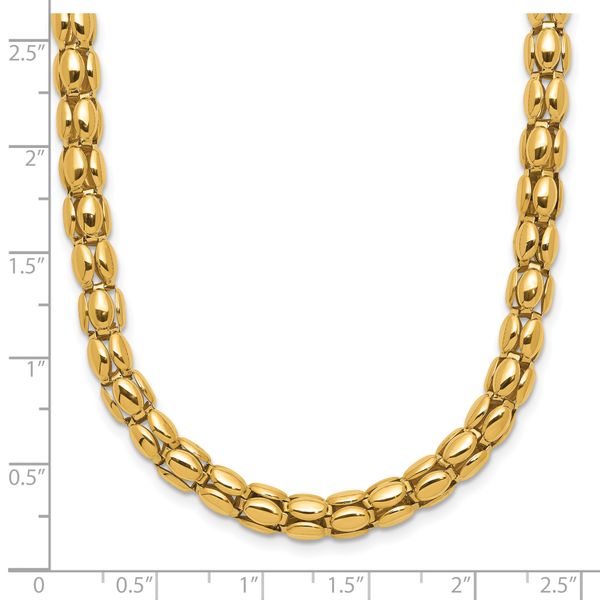 Leslie's 14K Two-tone Polished 5.5mm Popcorn Mesh Necklace - Image 5