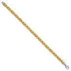 Leslie's 14K Two-tone Polished 5.5mm Popcorn Link Bracelet - Image 2