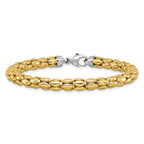 Leslie's 14K Two-tone Polished 5.5mm Popcorn Link Bracelet - Image 3