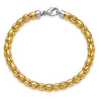 Leslie's 14K Two-tone Polished 5.5mm Popcorn Link Bracelet - Image 4