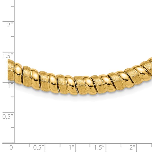 Leslie's 14K Polished and Brushed Fancy 8.0mm Necklace - Image 4
