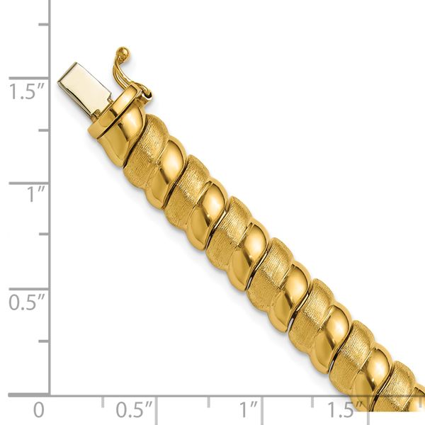 Leslie's 14K Polished and Brushed Fancy 8.0mm Bracelet - Image 5
