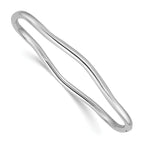 Leslie's 14K White Gold Polished Fancy Wavy Hinged Bangle