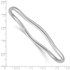 Leslie's 14K White Gold Polished Fancy Wavy Hinged Bangle - Image 3