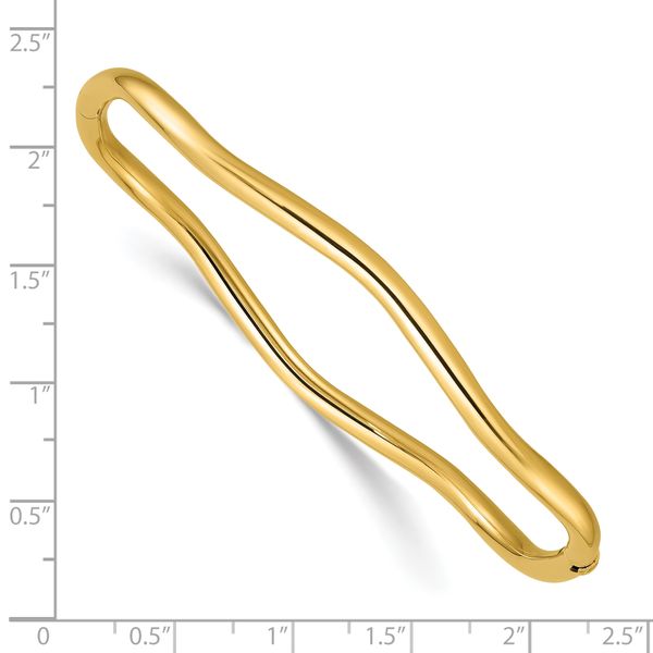 Leslie's 14K Polished Fancy Wavy Hinged Bangle - Image 3