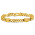 Leslie's 14K Polished/Grooved Fancy Curb Link Station Men's Bracelet - Image 3