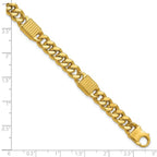 Leslie's 14K Polished/Grooved Fancy Curb Link Station Men's Bracelet - Image 5