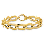 Leslie's 14K Polished and Laser-cut Fancy Oval Link Bracelet - Image 3