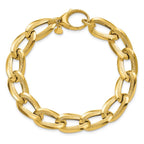 Leslie's 14K Polished and Laser-cut Fancy Oval Link Bracelet - Image 4