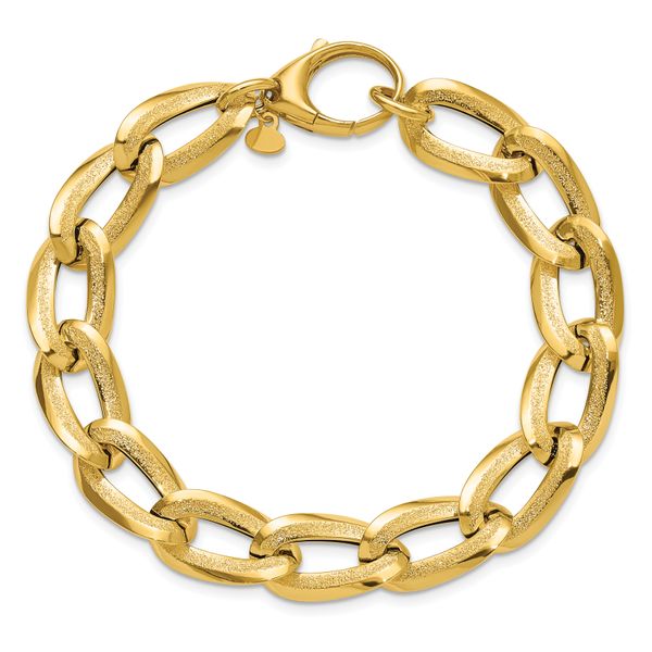 Leslie's 14K Polished and Laser-cut Fancy Oval Link Bracelet - Image 4