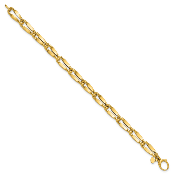 Leslie's 14K Polished Fancy Contoured Link Bracelet - Image 2
