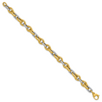 Leslie's 14K Two-tone Polished Fancy Flat Edge Link Bracelet - Image 2