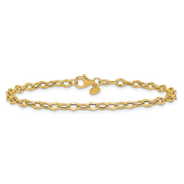 Leslie's 14K Polished Fancy Flat Cable Link Bracelet - Image 3