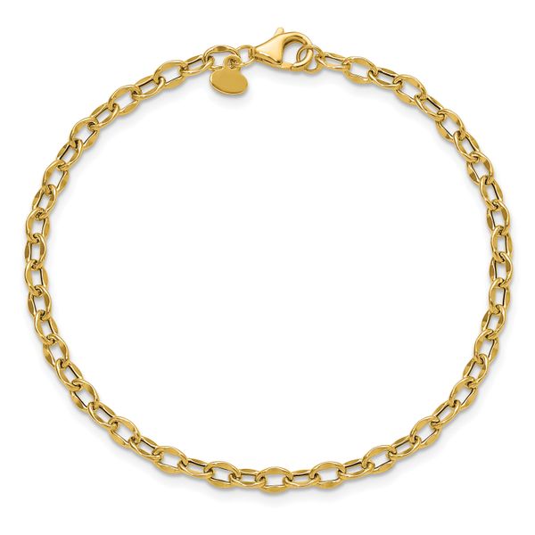 Leslie's 14K Polished Fancy Flat Cable Link Bracelet - Image 4